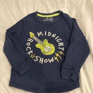 ⭐️5/$10! Navy Blue Midnight Rock Show Thermal L/S with Electric Guitar Graphic